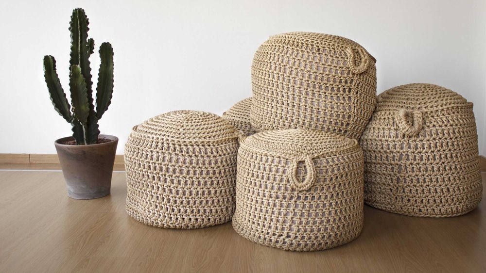 Пуф Макраме за плаж , бар , ресторант или градина