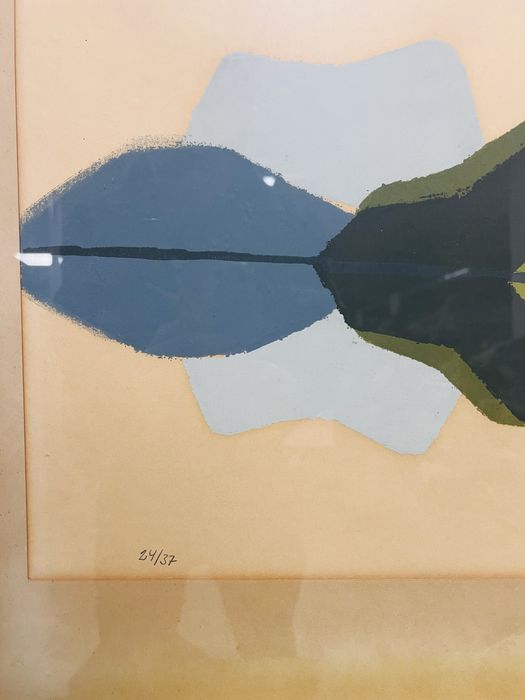 Tablou vintage 1961 serigrafie semnata Hilmer Andersson Lofoten