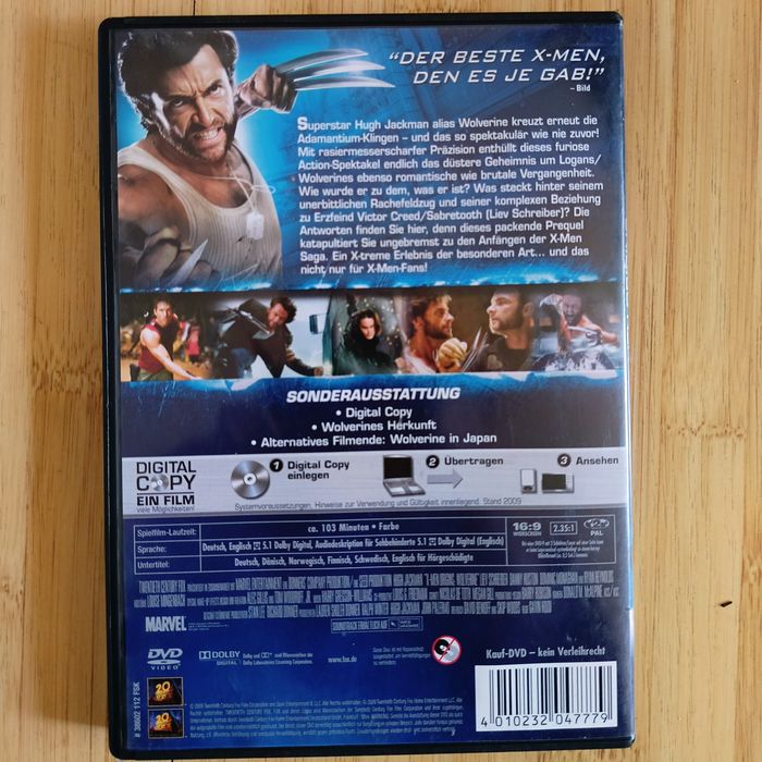 DVD Филм "X-Men Origins: Wolverine" – Extended Version (Немско издание) (2009)