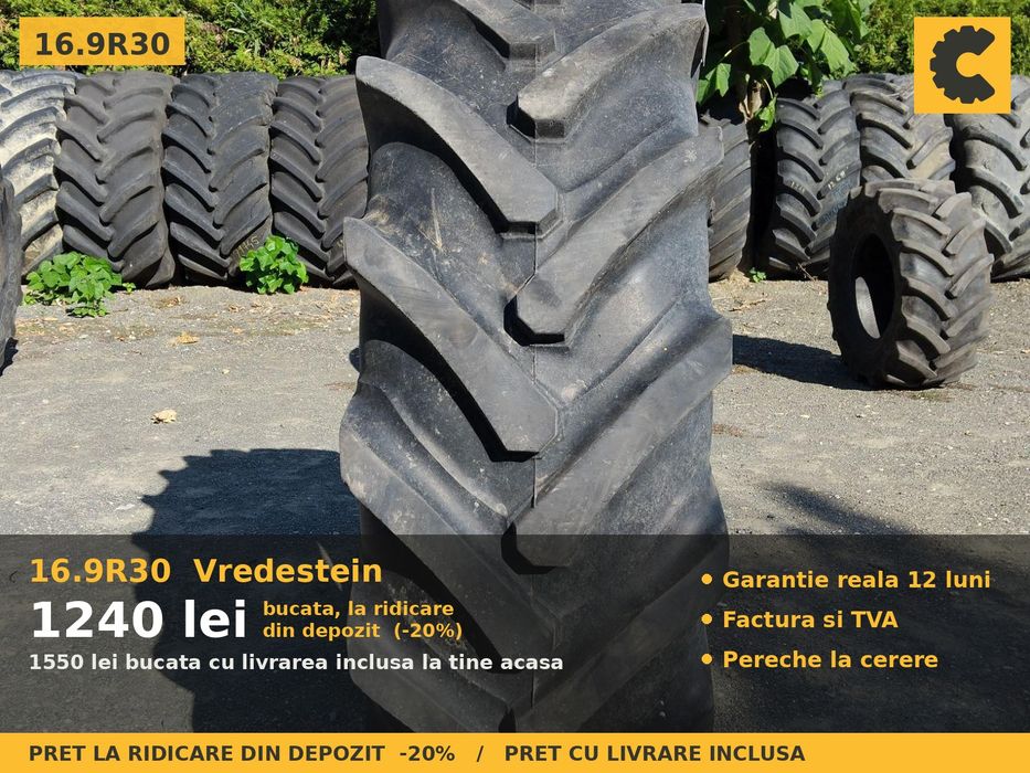 Cauciucuri Anvelope 16.9R30 16.9 R30 16.9-30 420/85R30 16930 Vredestein Tractor Punte Spate Utilaje Agricole SH Second Hand STOC REAL Garantie 1 An