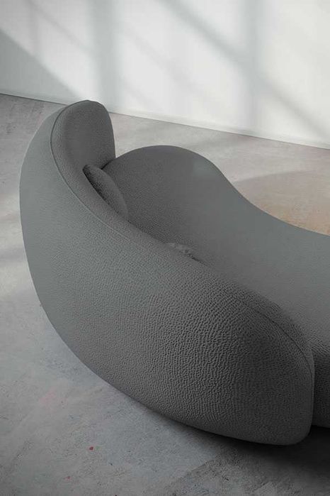 Canapea curbata Lunis gri - Transport Gratuit in 4-10 zile