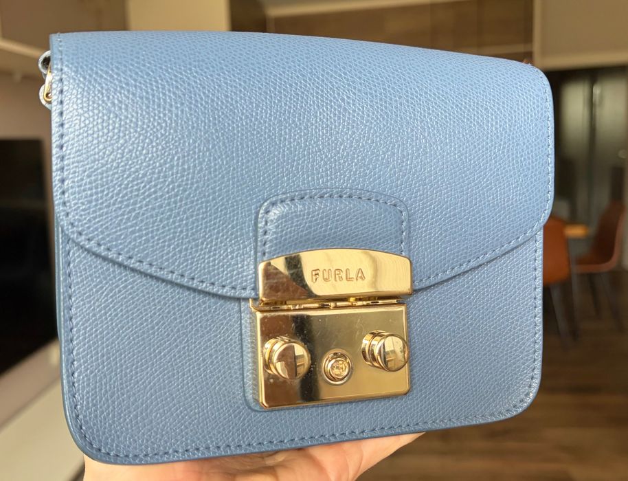 Furla Metropolis Mini Crossbody Blu Denim