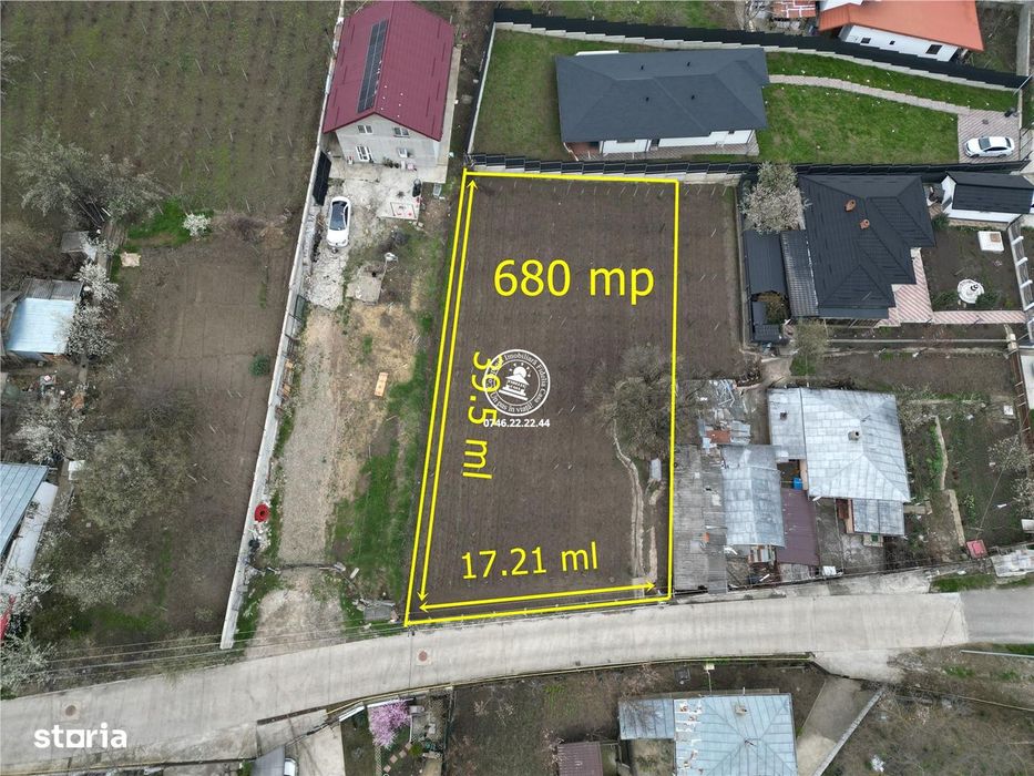 Teren intravilan 680 mp , asfalt , toate utilitatile - Valea Lupului ,