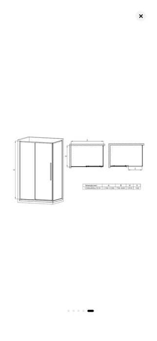 Cabina de dus dreprunghiulara 80x120x196