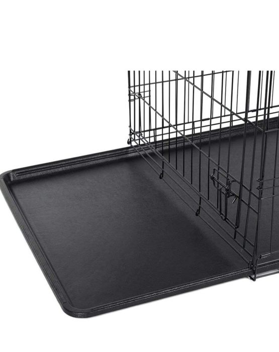 Cusca pentru animale, 2 usi, Pliabil, XL, Negru, 91 x 64 x 58 cm