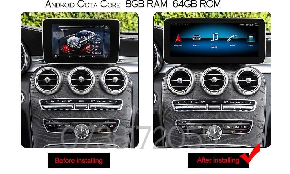 Navigatie Android Mercedes C W205 w204 A Class Internet BT Carplay