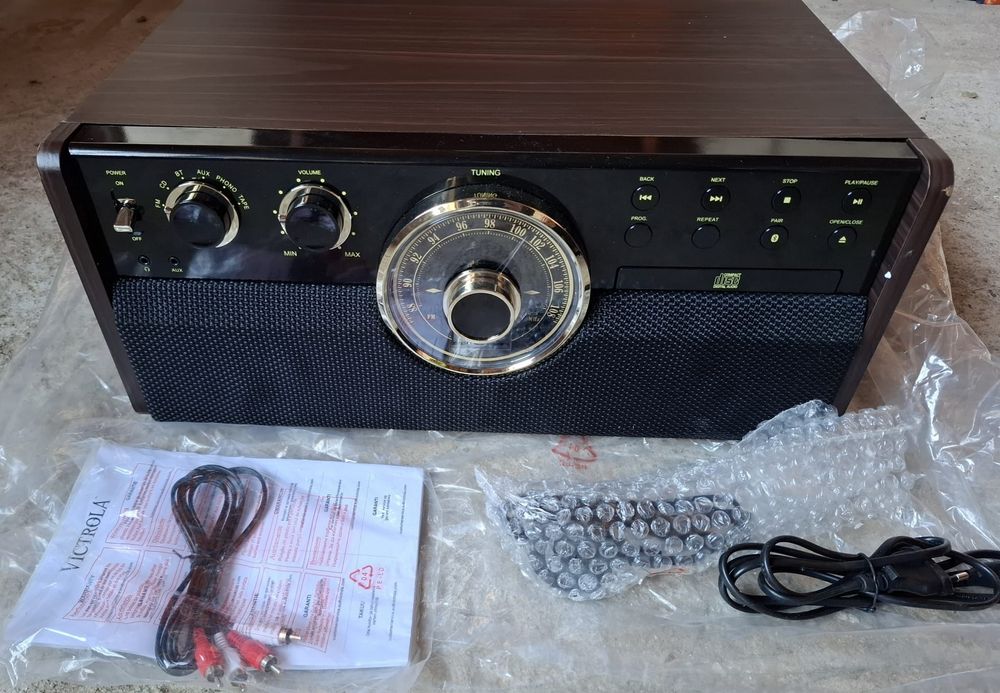 Victrola The Empire Mid-Century 6-in-1 Turntable & Multimedia Center