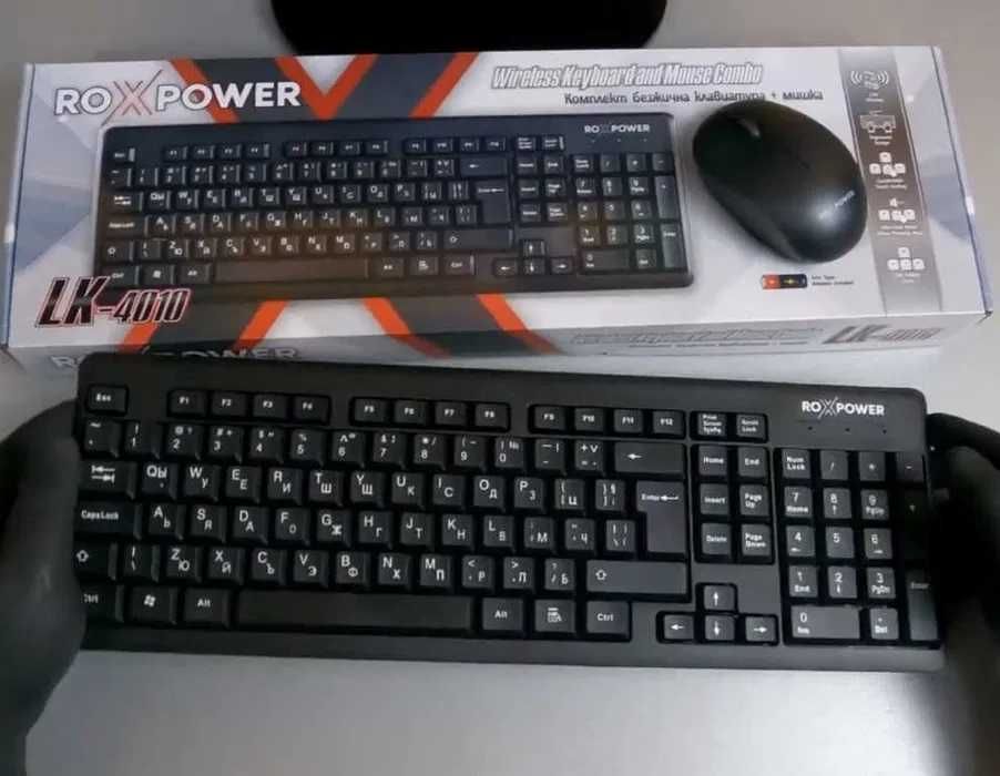 Комплект Безжична Клавиатура с Кирилица и мишка ROXPOWER
