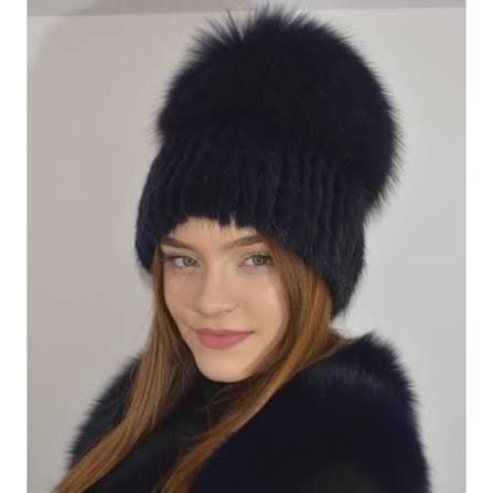 Шапка с стествен косъм, лисица