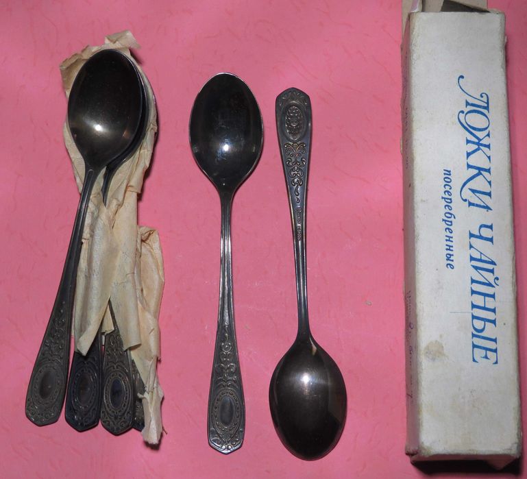 Ложки чайные посеребреные новые Кольчугино  СССР