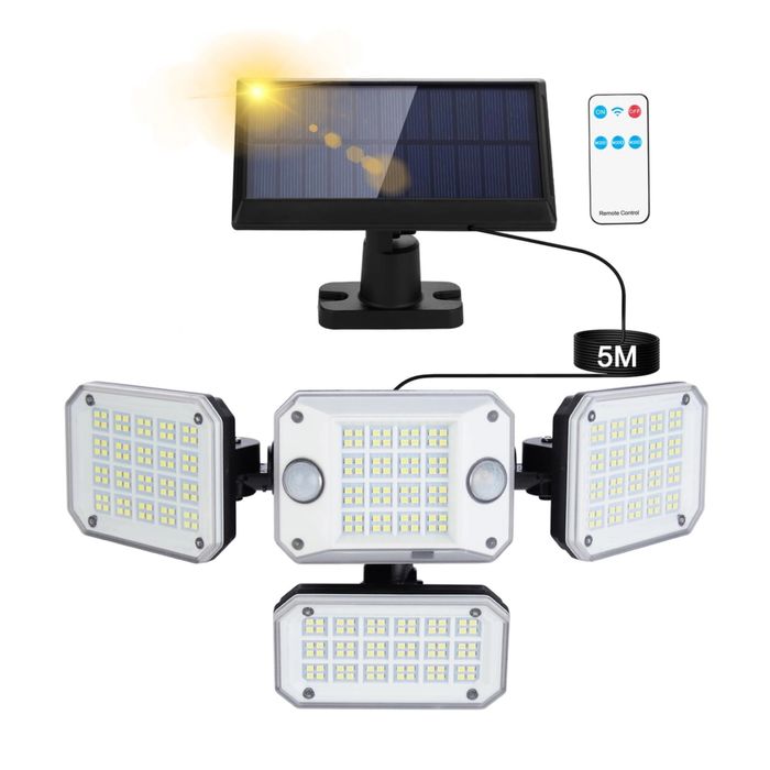 Lumină solară LED 3500 LM, detector mișcare, IP65, 3 moduri
