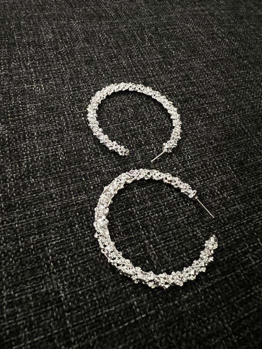 Модерни обеци с кристали, големи кръгли обеци, семпли обеци