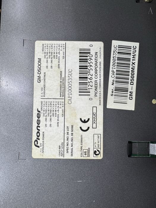 Сабвуфер PolkAudio и моно усилитель Pioneer GM-D500M