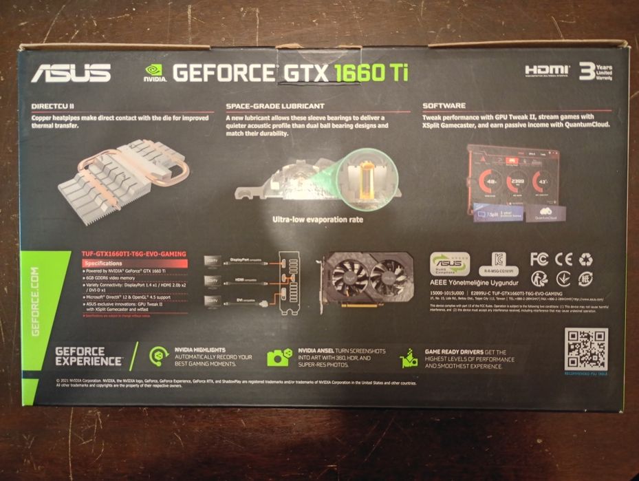 Vând placa video Asus TUF Gaming nou nouță 1250 lei