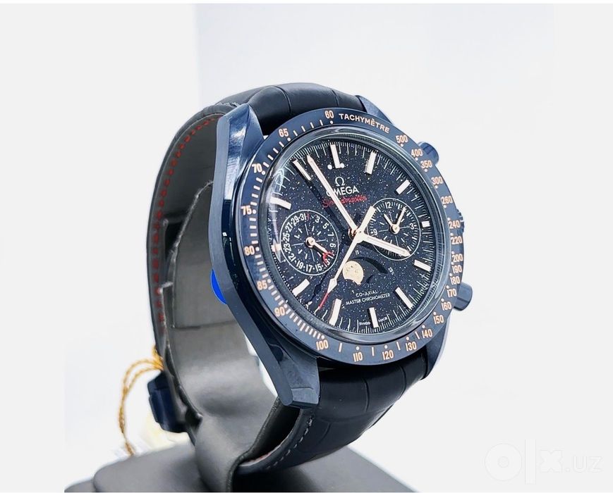 Часы Omega Speedmaster Moonphase (Синяя керамика / Авантюрин)