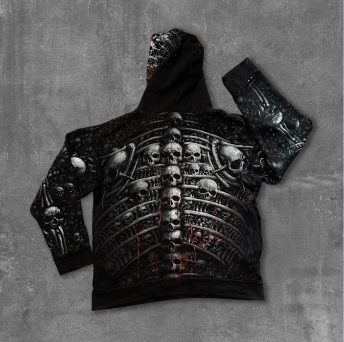 Spiral direct skull Hoodie