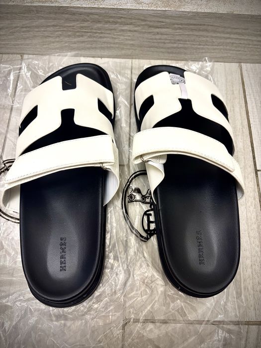 Papuci Hermes Albi/negru