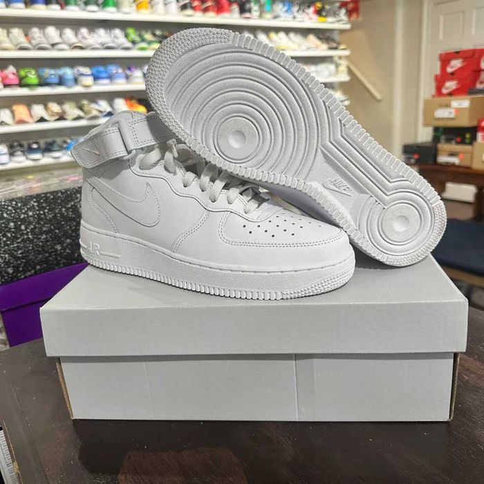 #EDITIE LIMITATĂ# Nike Air Force 1 Mid Triple White - Verificare Colet