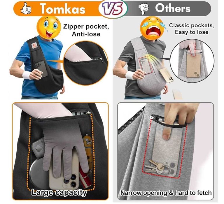 TOMKAS Small Dog Carrier Sling (Black)- чанта за малки кучета/котки