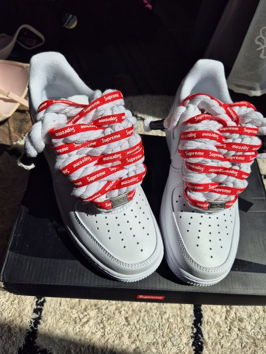 Nike Air Force 1 Low x Supreme Custom Rope Laces - Alb - Mărimea 39