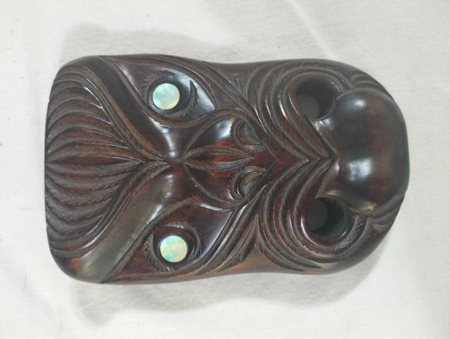 Mască tradițională Māori din lemn – Native Woodcraft (Noua Zeelandă), Vintage