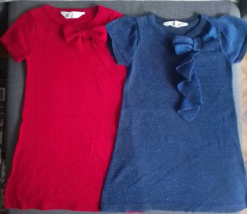 НОВИ роклички и пухен елек 3-4, 4-6 г и р.122-140