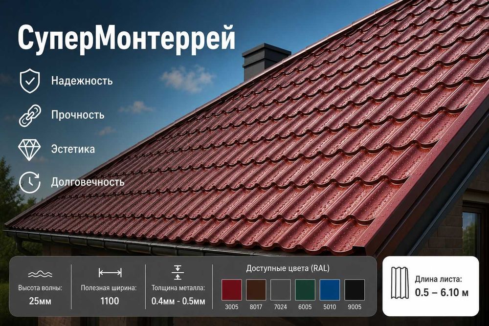Металлочерепица Супермонтеррей
