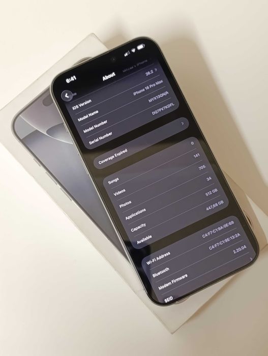 iPhone 16 Pro Max White Titanium // 512 GB // 96% Baterie // Ca nou!