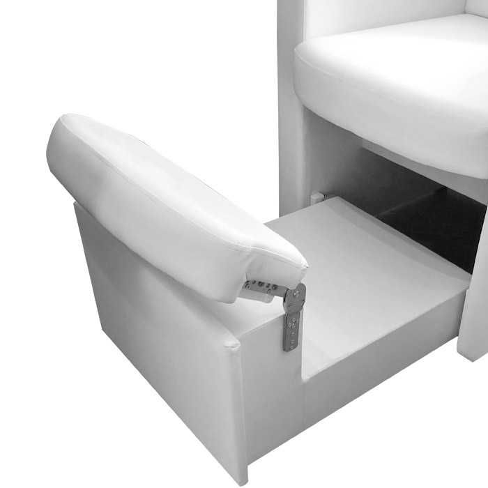 Масивен козметичен стол за педикюр с вадеща се поставка - Бял/Черен