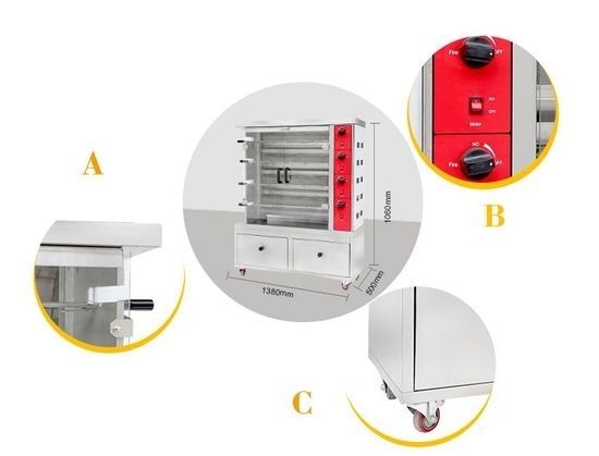 Grill aparat 3 sixli. elektronniy va gazli, tovuq va baliq pishirgich.