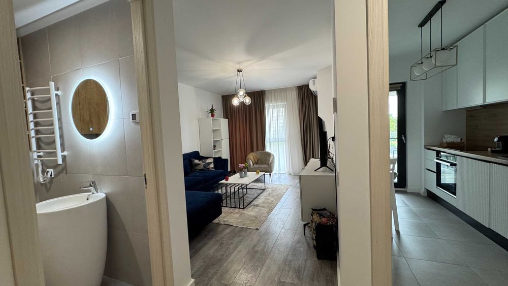 Herastrau (Parcului 20); 2 camere, dec, bloc nou, 850 EUR/luna