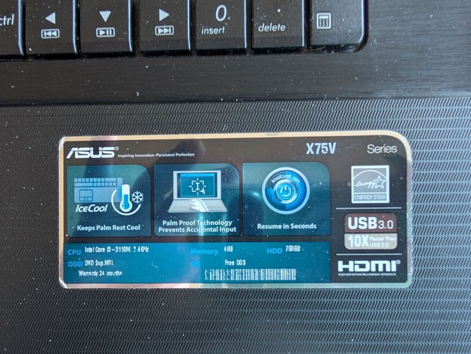 Лаптоп за части ASUS X75VB-TY099D