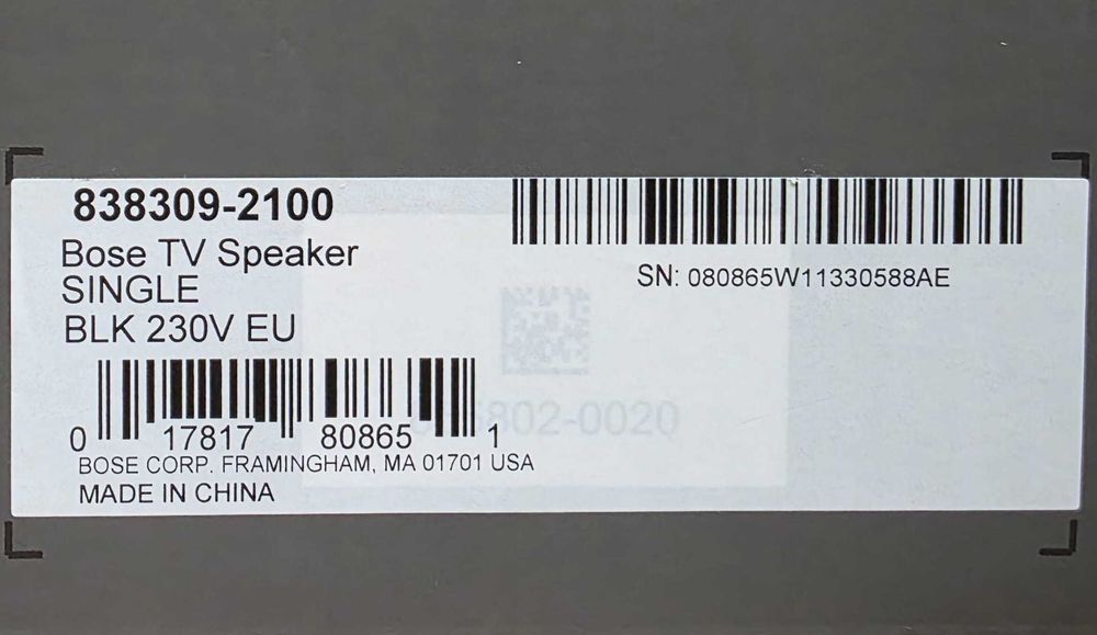 Soundbar Bose TV Speaker 838309-2100 Bluetooth HDMI Arc Negru Sigilat