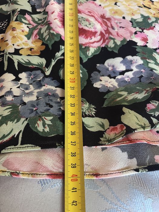 Zara, fustă mini, imprimeu floral, 100% viscoză, talie fundă