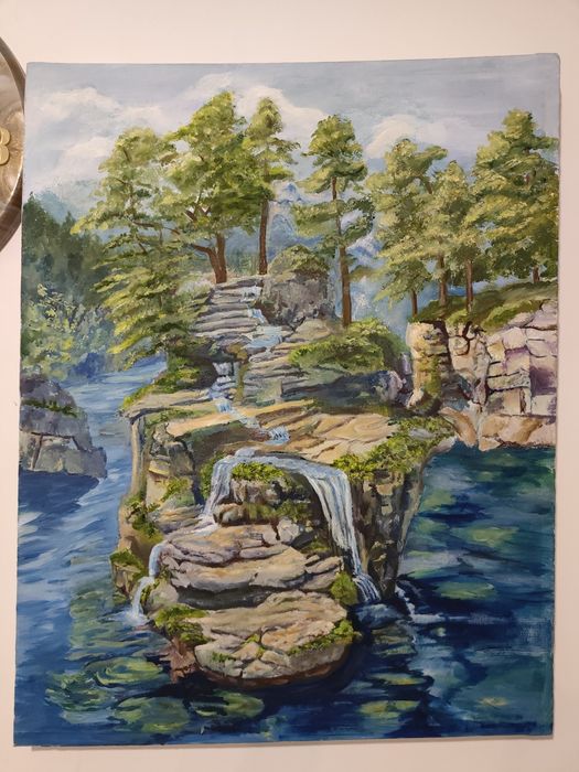 Картина ручная работа.Масленная краска природа.69/54