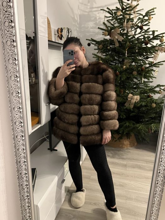 Blana naturala vulpe polara 3 în 1