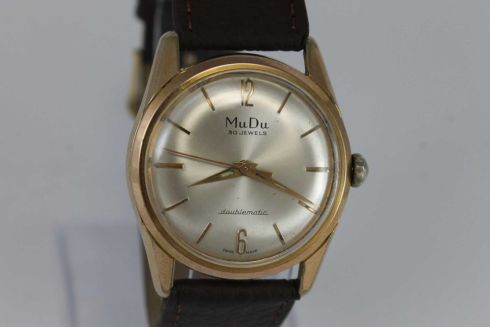 MuDu Doublematic SuperAutomatic Рядък Швейцарски Позлатен Часовник