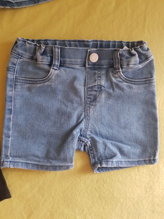 4 броя къси дънкови панталонки,86см,H&M