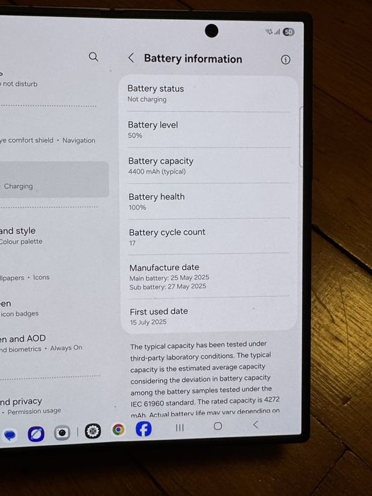 Samsung Z Fold 7,256gb, 17 cicluri baterie