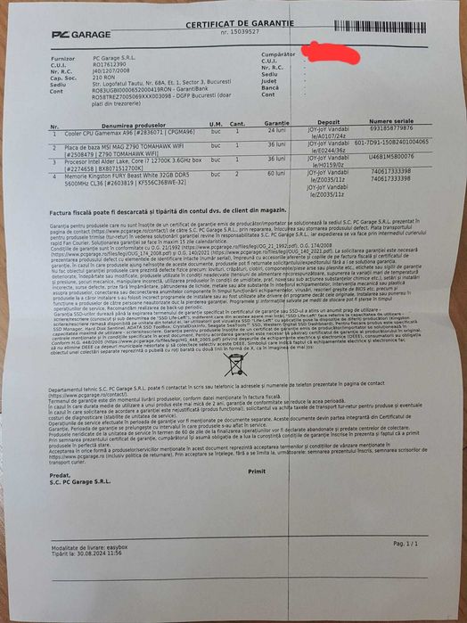 Placa de baza MSI Tomahawk Max WiFi Z790 Noua Sigilata + 1AN Garantie