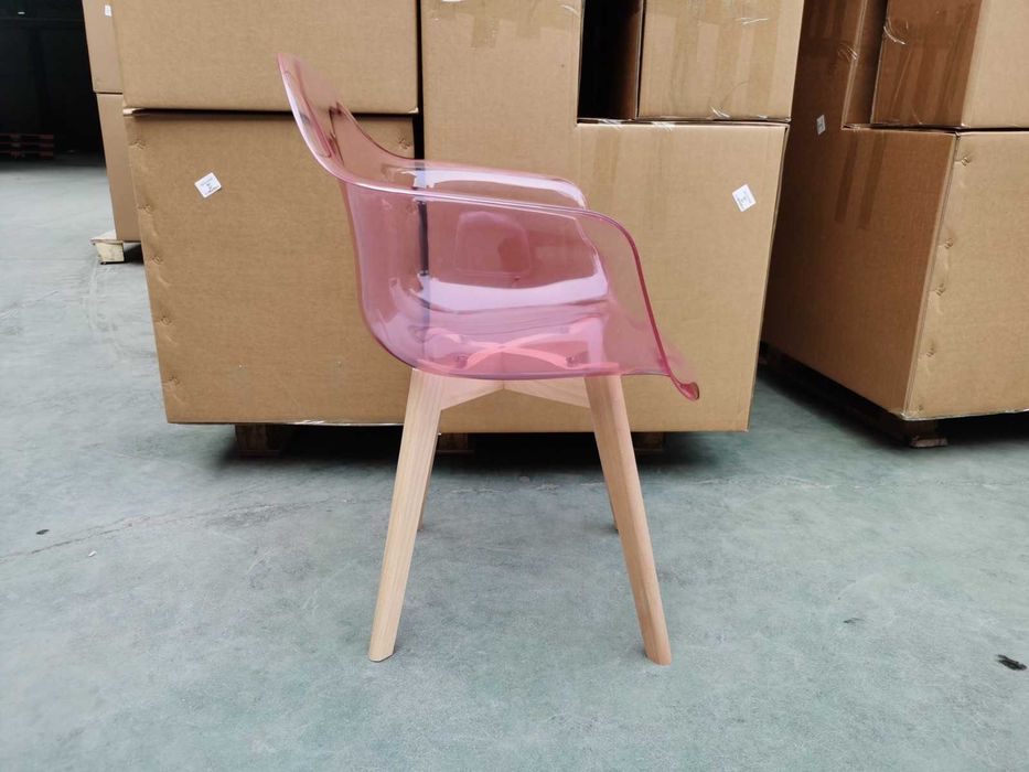 Трапезен стол Тея кристал розово/лилав поликарбонат