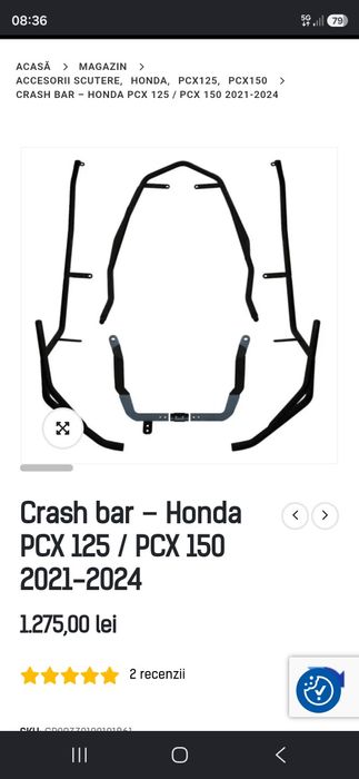 Crash bar Honda PCX 125cc  2024