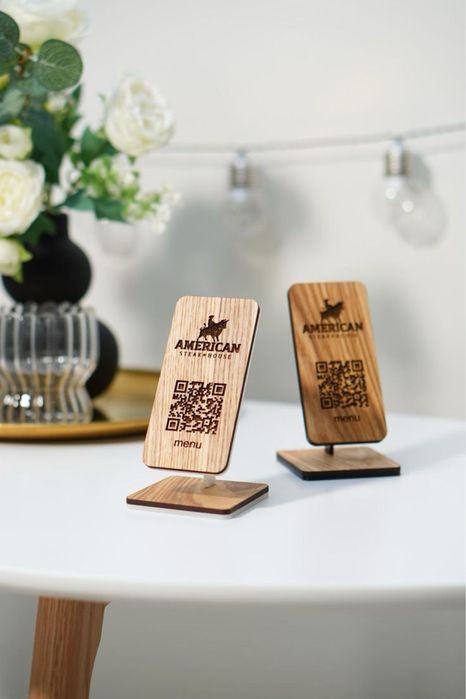 QR меню табличка, настольный меню