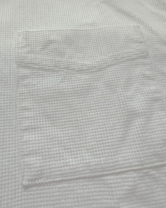 Jachetă H&M albă L – Textură waffle, fermoar metalic, aproape nouă