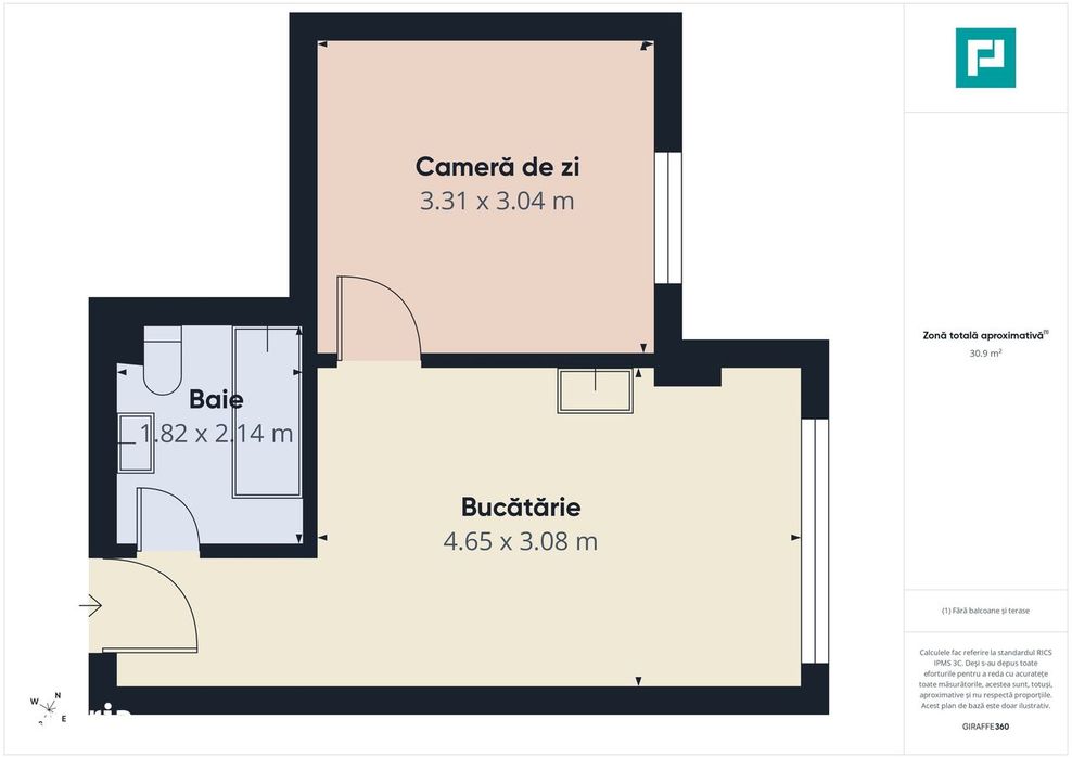 Apartament cu 1 camera pe Strada Hunedoarei