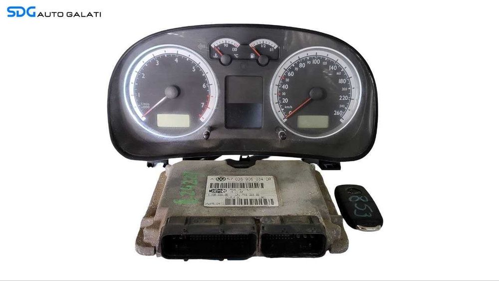 Kit Pornire ECU Calculator Motor Ceas Ceasuri Bord Chei Cheie CIP Imobilizator Volkswagen Golf 4 1.6 BCB 1998 - 2005 Cod 036906034DR 1J5920826A [LR2388]