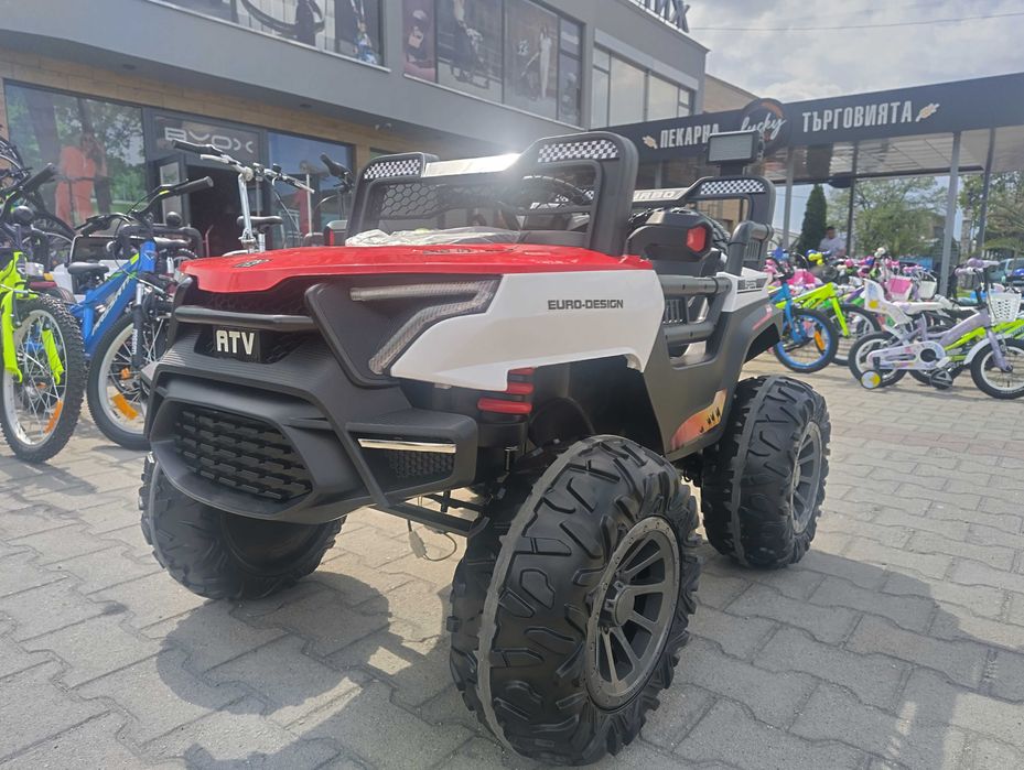 F1 Двуместен акумулаторен джип TURBO 4x4 червен