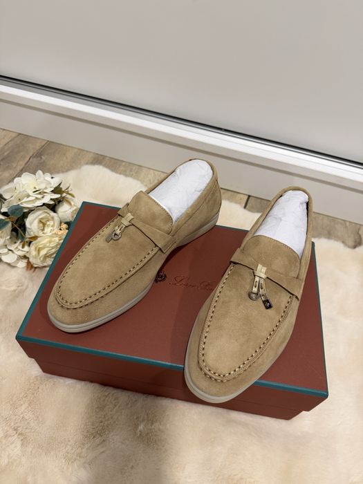 Мокасини естествен велур Loro Piana