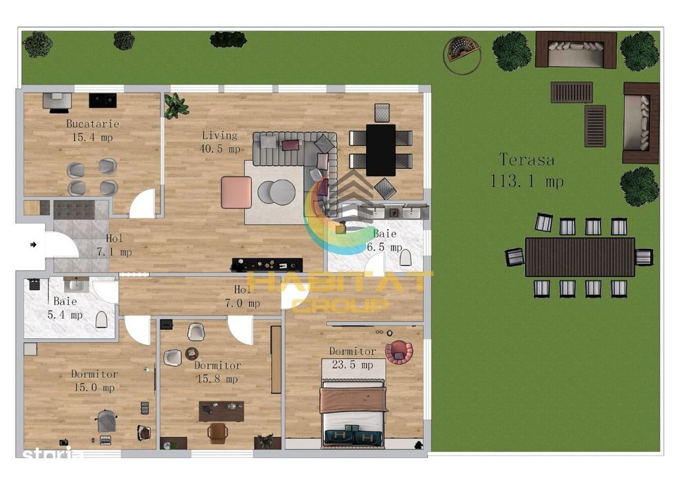 Penthouse cu terasa  - parcare inclusa