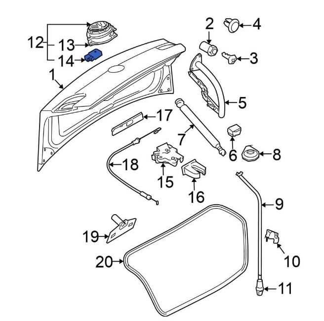 Buton maner NOU deschidere haion VW Golf V 5 Eos Passat in spatele emblemei hayon